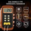 DANOPLUS Digital K Type Thermometer with 4 Thermocouples, Dual Channels