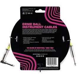 Ernie Ball Ernie Ball Instrument Cable, Straight/Angle, 10ft, White (P06049)