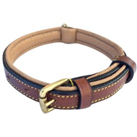 Soft Touch Collars Brown Leather Padded Dog Collar, Size Small ,16" Long x 5/8" Wide , Neck Size Fits 11" to 13.5"