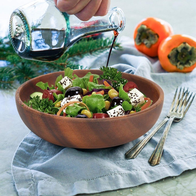 Wooden Snack Bowl, Smooth Surface Wood Serving Bowls for Hotel