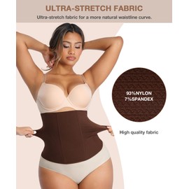 Lover-Beauty Waist Trainer for Women Corset Shapewear Tummy Control Waist Cincher Postpartum Girdle Body Shaper, Brown, M