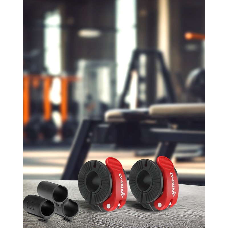 ZY-HUAN Barbell Clips 1 inch Barbell Clamps 0.9-1.18inch Quick Release