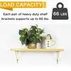 EZYDECOR Shelf Brackets Gold Brackets for Shelves 300mm/12 Inch Triangle