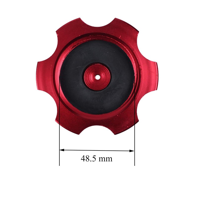 Fuel Cap, 48.5 mm Red Petrol Tank Cap, CNC Fuel