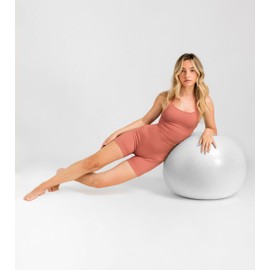 Aruki Women's Seamless Ribbed Sports Bra - Soft Knitted Sports Bra for Training, Sports, Yoga and Pilates, mahogany, L