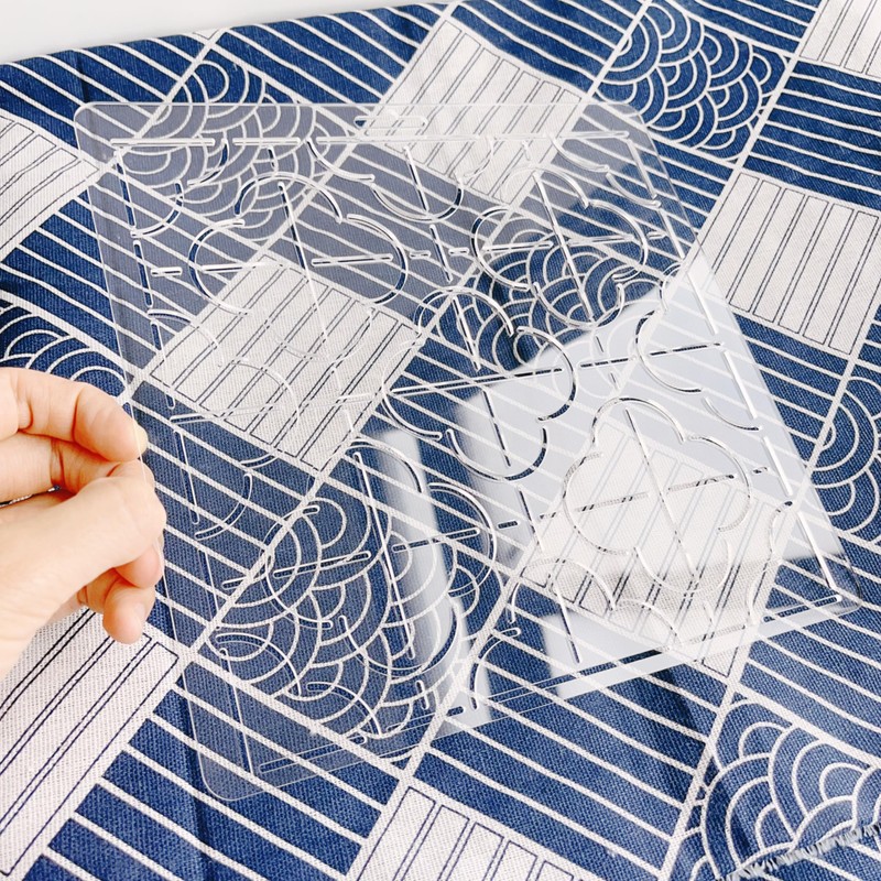 Acrylic Sashiko Stencil, Embroidery Pattern, Quilting Stencil, Classic Flower Pattern