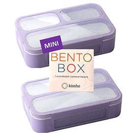 MINI Bento Lunch-box for Kids | Snack Containers for Women, Adults | Leakproof Compartment Lunch Box. Leakproof School Meal Portion Container Boxes. BPA-Free (Lilac Sparkle)
