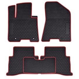 Megiteller Car Floor Mats Custom Fit for Kia Sportage 2022 2021 2020 2019 2018 2017/2019-2021 Hyundai Tucson Odorless Washable Heavy Rubber (All Weather) Floor Liners Red
