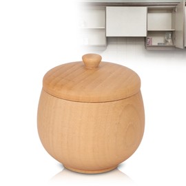 Spice Jars, Sour Jujube Wood Condiment Jar, Japanese Safe Dustproof Classic Flip Top Spice Jar, Salt Cellar with Lid, Sugar Bowl Pepper Seasoning Container Holder Keeper for Kitchen