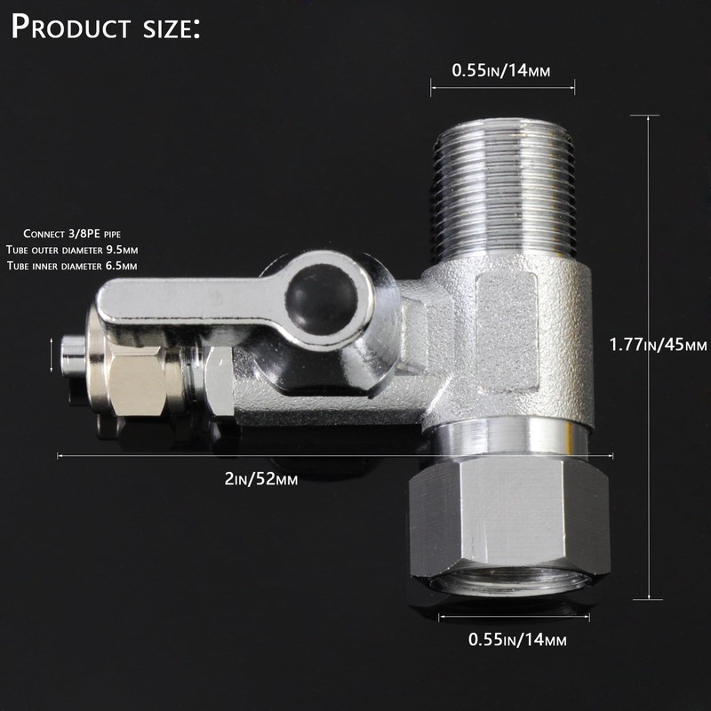 Brass Feed Water Adapter - 3/8 inch Comp and 3/8