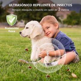Pulsera Repelente de Mosquitos Ultrasonido, Brazalete Repelentes de Insectos y Plagas Electronic, Resistente Al Agua y Al Sudor, Sin Deet, Sin Olor, No Toxico, Ideal para Niños y Madres(Blanco)