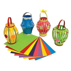 Springboard Diwali Lanterns Craft Activity Pack - Make Your Own 3D Diwali Decorations - DIY Arts and Crafts for Kids - Early Years Resources - 30-Pack - 22 x 32 cm - Assorted Colours
