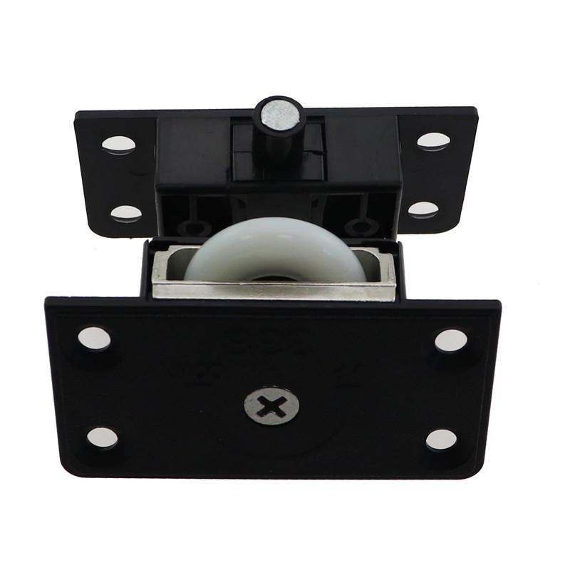 2 Sets 2.28x1.22inch Black Sliding Door Nylon Pulley Cabinet Hanging