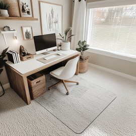 Furnbar Office Chair Mat for Carpet & Hardwood, Upgraded 36" x 48" Dual Use Tempered Glass Chair Mat for Chair and Footrest Under Desk
