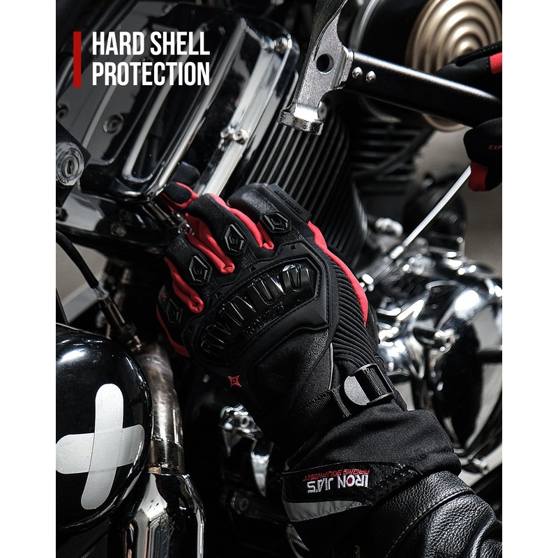 IRON JIA'S Motorcycle Gloves Winter Cold Weather Warm Touchscreen Waterproof