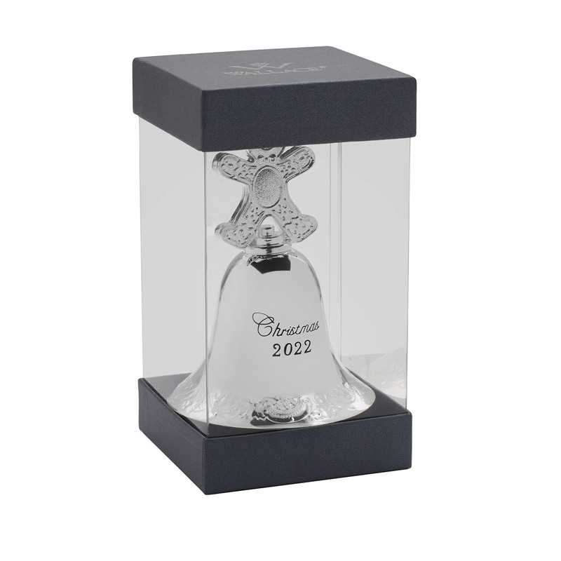 Wallace 2022 Silver-Plated Grande Baroque Bell Ornament w/Gingerbread Man Finial,