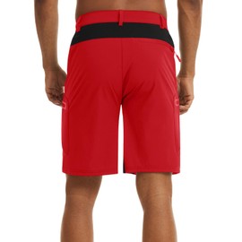 MAGNIVIT Men's Baggy Shorts Elastic Waist Shorts Walking Cargo Shorts Tactical Shorts Loose-Fit Shorts Capri Long Shorts Tomato Red