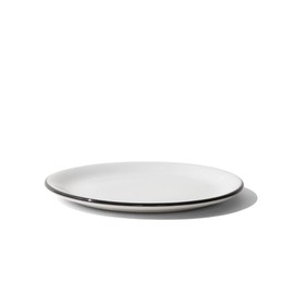 Made In Cookware - Set of 4 - Bread and Butter Plates - White With Black Rim - Porcelain - Crafted in England