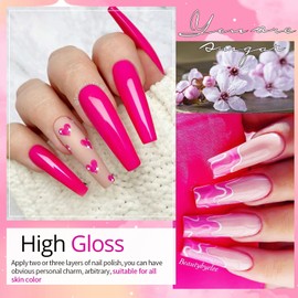 UR SUGAR Pink Gel Nail Polish Set, 6 Colours Hot Pink Gel Polish Set for All Seasons Light Pink Neon Pink Gel Nail Polish Soak Off UV Lamp Nail Varnish Sets Valentine's Day Gift Box for Women Girls