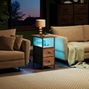WLIVE Nightstand Set of 2 with Charging Station, End Table