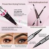 Dual-Ended Eyebrow Pencil - Waterproof, Ultra Fine With Two Micro-Fork