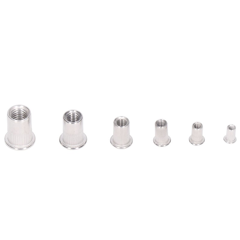 170pcs M3‑M10 304 Stainless Steel Rivet Nuts Durable Flat Head