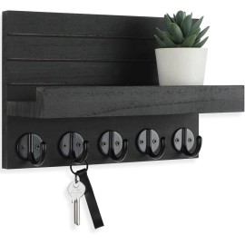Lwenki Key Holder for Wall, Decorative Key and Mail Holder with Shelf
