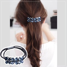 BetterJonny Hair Rubber Set of 3, Stylish, Adult, Decorated, Simple, Elastic Band, Hair Ornament, Cute, Hair Accessory, Korean Style, Simple, Elegant, Accessory, Metal, Heart Bijou B