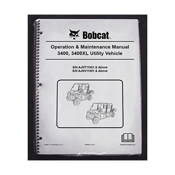 Bobcat 3400 Utility Vehicles Operator's Owners Operation & Maintenance Manual - Part Number # 6989601