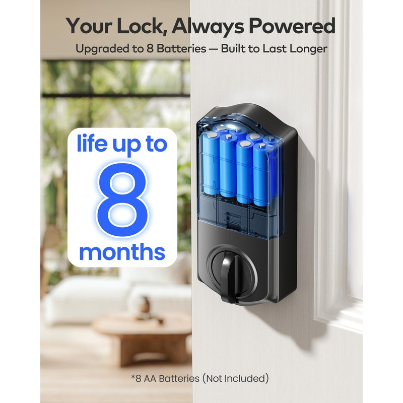 TEEHO TE012W WiFi Smart Lock, Fingerprint Door Lock with Built-in