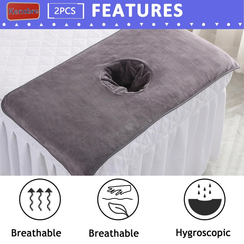 Massage Table Sheet with Face Hole, 2 Pieces Face Pad,
