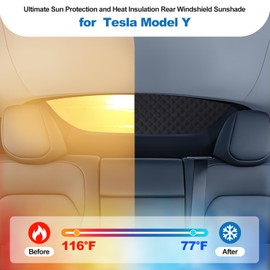 XCBYT Rear Windshield Sun Shade for Model Y, Car Sun Shade with UV Protection and Heat Insulation, Dual-use Dual-use Car Rear Windshield Shades with Mesh and Shading for Safe Driving