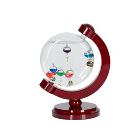 Round Shaped Galileo Thermometer with 7 Colored Balls from 60ºF to 84ºF Glass Galileo Thermometer Gorgeous Gift for Family or Friends Present Home, Office Indoor and Outdoor Décor
