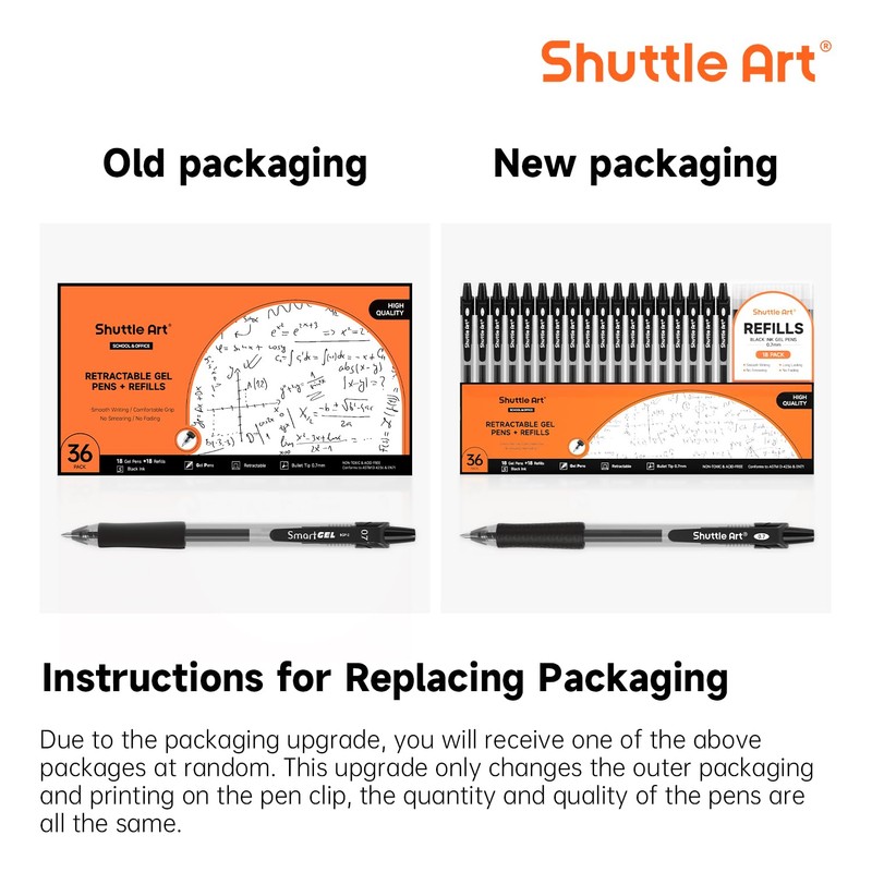 Shuttle Art Gel Ballpoint Pens, Gel Pens, Gel Ink, Clickable,