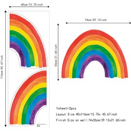 Self-Adhesive Cute Rainbow Wall Sticker for Kids/Girls Room, Peel and Stick Wall Art Decals Wall Murals for Nursery Room Baby Bedroom Home Decor