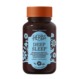 Herbs Etc. Deep Sleep Softgels - Herbal Sleep Support Supplement - Rest & Calming Support with Passionflower, Chamomile & Lemon Balm - 120 Softgels (120 Servings)