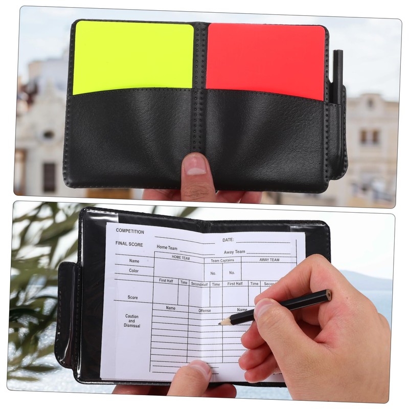 Sosoport Soccer Referee Kit Yellow Red Cards Whistles Score Sheet