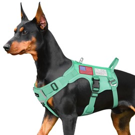 FAYOGOO Tactical Dog Harness for Large Medium Dogs - Mesh Breathable Dog Harness Escape Proof with Handle - No Pull Military Service Dog Vest with Removable Patches for Walking,Training,Hiking
