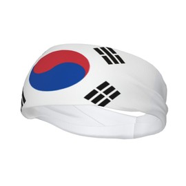 Cute South Korea Flag Sports Headband & Sweatband Hairband for Women Men for Running,Cycling, Yoga,Hiking