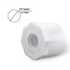 White PVC Reducer Bushing - 3/4" Spigot x 1/2" FNPT