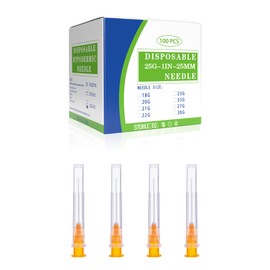 100Pack 25 Gauge 1 Inch Disposable Luer Lock Accessories, Individually Wrapped