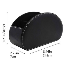 AIMALL PU Leather Desktop Organizer, 5-Compartment Remote Control & Cosmetics Storage, Durable and Waterproof, Perfect for Home and Office Use, 8.46x4.52 Inches