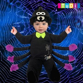 Disfraz de Araña Negra para Bebés, Niños y Niñas - Disfraces de Arañita Bebé para Día de Muertos - Vestuario de Halloween (2 Años)