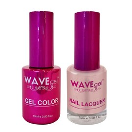 WAVEGEL Soak-Off Gel & Nail Lacquer Matching Duo Set - Princess Collection - #24 Peony Pink I 0.5 Oz