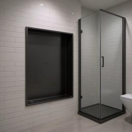 Stainless Steel Shower Niche 19 X 15 Gunmetal Black Wall Mounted Rectangle Bathroom AccessoryColor: as Pic Color