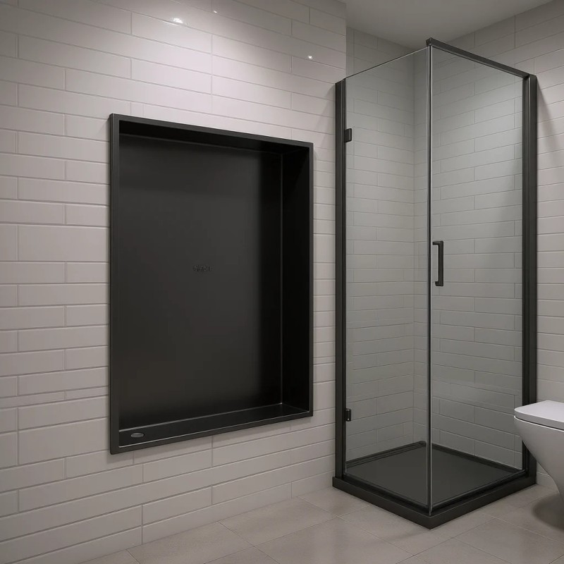 Stainless Steel Shower Niche 19 X 15 Gunmetal Black Wall