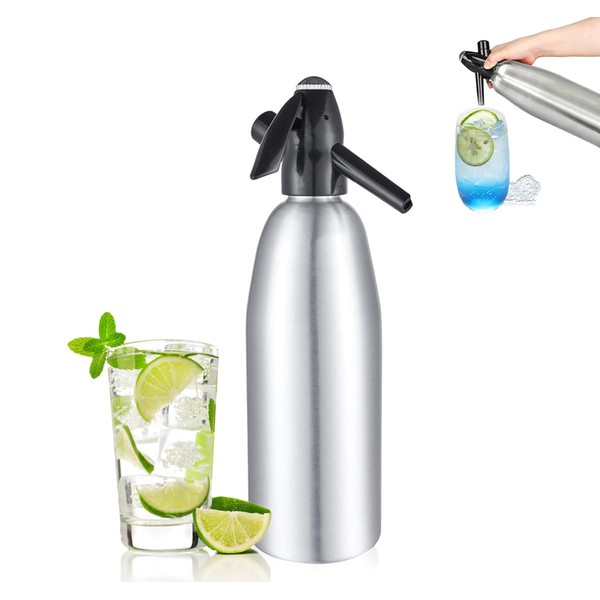 1L Portable Soda Siphon Sparkling Water Maker,Seltzer Water Maker,Carbonated Water