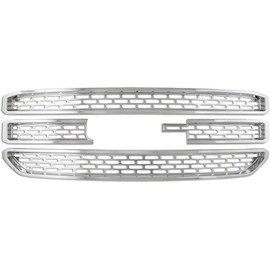 Brighter Design Grille Insert fits GMC Yukon XL SE/SLT 2015-2020 [4p Chrome ABS] Premium FX