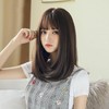 Generic Brown Wigs for Women Natural Straight Half Length Synthetic