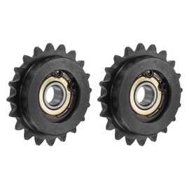 uxcell #25 Chain Idler Sprocket, 8mm Bore 1/4" Pitch 20 Tooth Sprocket Tensioner, C45 Carbon Steel 25 Roller Chain Sprocket with Bearing for ISO 04C Chain, 2Pcs